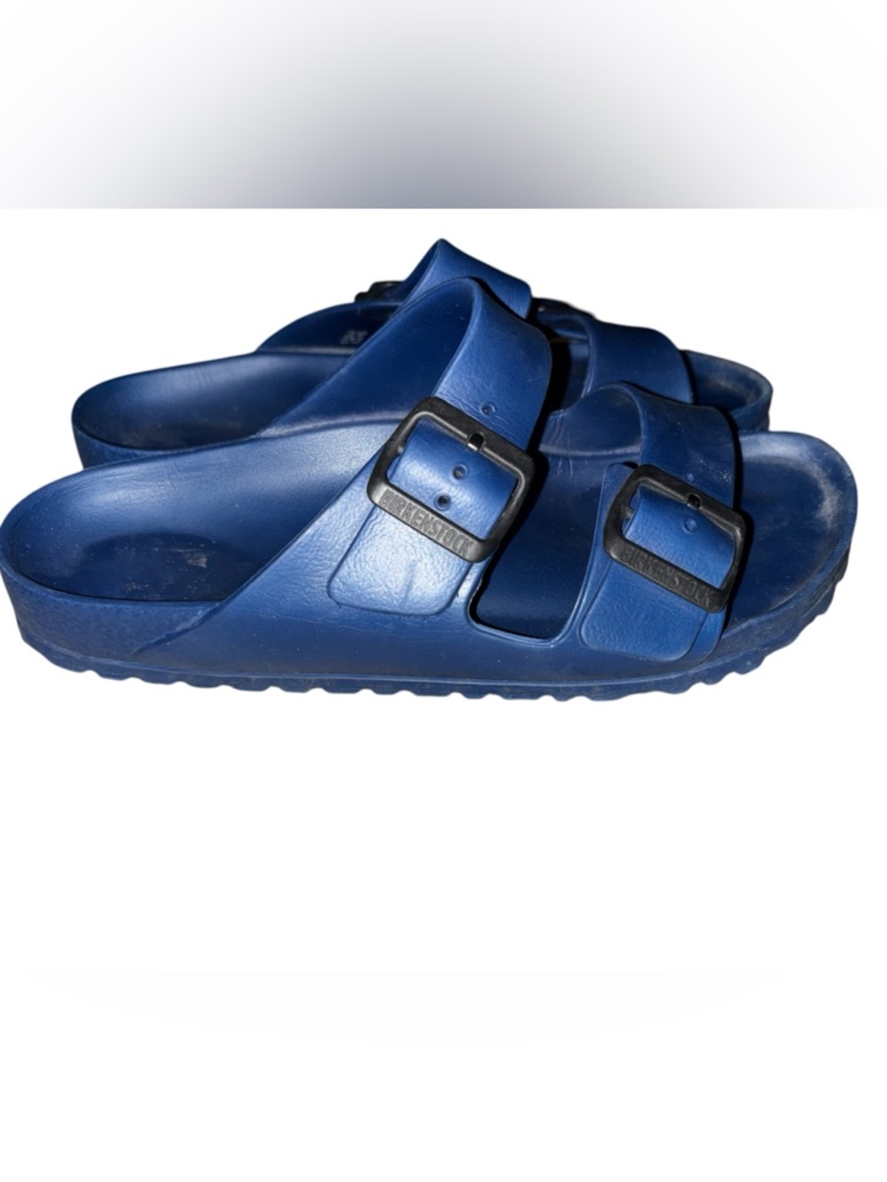 Birkenstock Eva Arizona navy Blue Buckle Sandals Slip On Beachy Summer 39